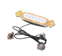 Generic Reliable 6 String Single Coil Pickup with Built-In Preamp for Electric Acoustic Folk Guitars (Yellow Pearl)