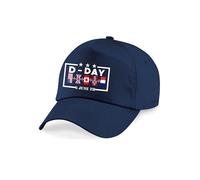 Generic Remembrance D-Day Baseball Normandy Landings Invasion Anniversary 1944-2024 UK Flag Gift Cap (FrenchNavy)