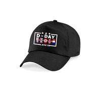 Generic Remembrance D-Day Baseball Normandy Landings Invasion Anniversary 1944-2024 UK Flag Gift Cap (Black)