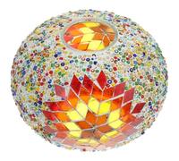 Generic Replacement Glass Lamp Shade for Turkish Lamps, Decorative Globe Lampshade Cover Elegant Colourful Mosaic Design, Adds Warm Atmosphere for Offices and Study Rooms