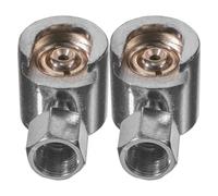 Generic Replacement Grease Adapter 2pcs Button Head Flat Lock Metal Nozzle Fittings in Silver for Automotive and Hydraulic Use