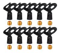 Generic Replacement MZQ800 Microphone Clamp Clip Holder for Sennheiser e825, e835, e840, e845, e855 Microphone, with Screw Adapters 5/8 Male to 3/8 Female, Black, 10 PACK