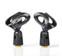 Generic Replacement MZQ800 Microphone Clamp Clip Holder for Sennheiser E835 Dynamic Cardioid Microphone, with Screw Adapters 5/8 Male to 3/8 Female, Black, 2 PACK
