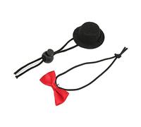 Generic Reptile Cute Adjustable Lizard Valentine's Day Clothes Set for Bearded Dragon Hamster Guinea Pig Breathable Felt Hat Bow Tie for Photo (Black hat + red bow tie S 550ml 8000mah)