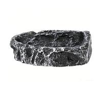 Generic Reptile Food Bowl Natural Stone Texture for Feeding and Water Storage for Bearded Dragons Leopard Geckos Corn Snakes Chameleons Resin 1 Unit (Square Basin)
