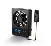 Generic Reptile Terrarium Fan Enclosure Ventilation Fan With Digital Display Real Time Temperature And Humidity Quiet Suction Cup Mount And Steel Wire