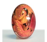 Generic Resin Dinosaur Egg Ornaments, Crystal Transparent Resin Dragon Egg | Handmade Sculpture Fire Pocket Dragon Souvenir Gift for Children Dragon Lovers
