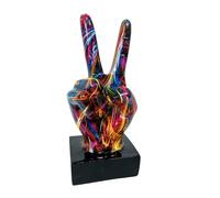 Generic Resin Hand Statue - Cool Graffiti Abstract Art Sculpture, Peace & Like Gestures, Table Decoration