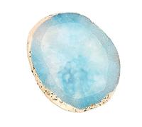 Generic Resin Nail Art Palette Smooth Blending Mixing for Nail DIY Tool Manicure Display Board Golden, Suitable for Art Colors Foundation Lipsticks Pigments - White Resin Stone 3.5 X 3.1inch (Blue)