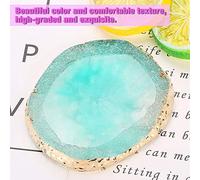 Generic Resin Nail Art Palette Smooth Blending Mixing for Nail DIY Tool Manicure Display Board Golden, Suitable for Art Colors Foundation Lipsticks Pigments - White Resin Stone 3.5 X 3.1inch (Green)