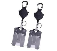Generic Retractable Anti Lost Badge Holder with Badge Reel for Work Travel Outdoor Activities 2 Pcs ABS + PC Name Card Holder