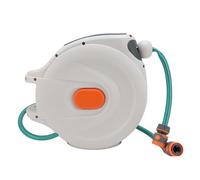 Generic Retractable Garden Hose Reel with High Pressure Sprayer, Easy Mobility, Home Cleaning, Plastic, 13.39x6.30x12.20in (20m)