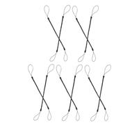 Generic Retractable Stylus Pen Lanyards Ensuring Are Always within Reach Nylon and Pvc Material 10pcs Black with Spring Structure Anti-lost Pen Ropes for Office and Home Use