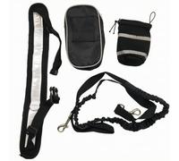 Generic Retractable Waist Belt Dog Leash Kit Lightweight, Wear-Resistant, Hands Dog Leash with Fanny Pack, for Low-Light Outings, Black
