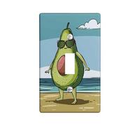 Generic Retro Avocado Light Switch Cover Plate, Green Cartoon Beach Theme Single Toggle Wall Plates, Summer Wall s, Fun and Playful Decor, Standard Size Thermoplastic Plate Cover Single Toggle