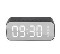 Generic Retro Bluetooth Speaker Alarm Clock with Mirror Display and Digital FM Radio for Bedroom Nightstand Smart Wake Up, Compact Design 3W 1200mAh