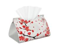 Generic Retro Flowers Pattern Modern Classic Colorful Flowers Soft PVC Long Tissue Box Cover Facial Tissue Holder (Red Plum)