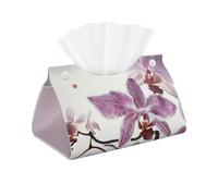 Generic Retro Flowers Pattern Modern Classic Colorful Flowers Soft PVC Long Tissue Box Cover Facial Tissue Holder (Purple Orchid)