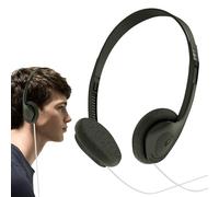 Generic Retro Over-Ear Earphones, Lightweight Vintage Feelings Underwire Headphone, Wired Stereo, Black