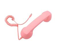 Generic Retro Phone Handset Stylish Vintage Receiver with Mic and Speaker for Conference Calls and Audio Playback, Type C Compatible Device (Pink)