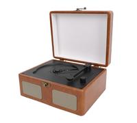 Generic Retro Portable CD Player with Speaker, Bluetooth Input Output Remote Control Classic Turntable Style CD Player, Built in 3000mAh Battery, for Home Music Listening