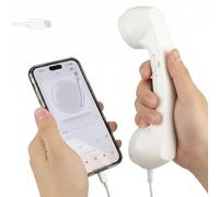 Generic Retro Telephone Handset Type-C Cell Phone Receiver Mic Microphone Speaker (Red)