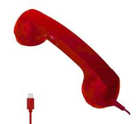 Generic Retro Telephone Handset Type-C Cell Phone Receiver Mic Microphone Speaker (Red)