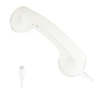 Generic Retro Telephone Handset Type-C Cell Phone Receiver Mic Microphone Speaker(White)