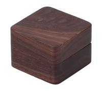 Generic Retro Wooden Ring Box Durable Black Walnut with Magnet Button for Proposals Engagements, 1 X Wood Ring Box