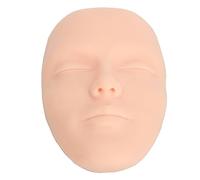 Generic Reusable 3D Makeup Practice Facial Board with Complete 7 Piece Brush Set for Cosmetic Training While Traveling (Light Skin Tone)