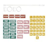 Generic Reusable Classroom Flip Calendar, 16.1 X 4.1 X 1 In/41 X 10.5 X 2.5 Cm Display with Adjustable Rod, Date Cards, Colorful, Easy Setup for Teachers