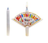 Generic Reusable Fan-Shaped Birthday Candle with Surprise Auto-Expanding Design, Funny Kids Cake Decoration for Birthday Parties, Festive Events, and Family Celebrations