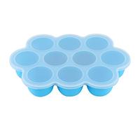 Generic Reusable Silicone Food Freezer Tray with Lid 10 Holes Ideal for Baby Food Making Purple Color (Blue)
