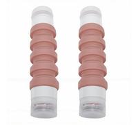 Generic Reusable Silicone Travel Bottles, 2 Pcs 47ml with Independent Double Chambers, Ideal for Vacation and Business Trips in Cute Colors (Pink)