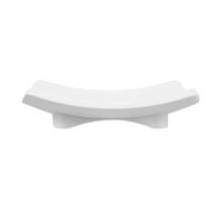 Generic Reusable Soap Dish Oval White ABS Material with Curved Design for Bathroom Shower Countertop