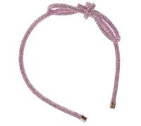 Generic Rhinestone Bow Headband for Women, Pink Crystal Hair Accessory with Full Crystal Knot Design, Bridal and Prom Hair Band for