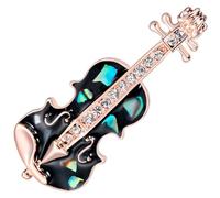 Generic Rhinestone Guitar Brooch Pin Decorative Lapel Scarf Clip for Women Sparkling Fashion Accessory for Clothes Jackets Coats Backpacks