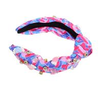 Generic Rhinestone Heart Hairband Knotted Crystal Headband for Women Comfortable Valentines Day Hair Accessory Sweet Festive Style for Party and Holiday