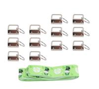 Generic Ribbon Clamp Lanyard Hardware Strong Iron Clips, 12PCS Key Fob Hardware Clips with Rings for Crafting Wristbands and Keychains (#2)