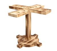 Generic Ring and Hook Sets, Wooden Ring Hook Sets, Pine Slots Design, Durable Classic for Party (Black)