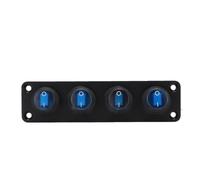 Generic Rocker Switch Panel 4 Gang LED Lighted for RVs and Trailers Robust ABS and Aluminum Construction (Blue)