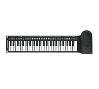 Generic Roll Up Piano - 49 Keys Portable Electronic Keyboard Manual Piano Toy for Kids Beginners - Lightweight and Soft, Teaching Function (Black)