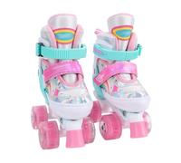 Generic Roller Skates, Adjustable Light Up Roller Skates Buckle Straps Hook and Loop Fasteners Non Slip Laces Double Row Quad (S)