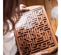 Generic Rolling Ball Maze Toy Wooden Board Game for Kids' Logic Thinking, Education Toy for Family Playtime (A model)