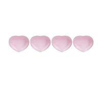 Generic Rose Quartz Glossy Heart-Shaped Pink Crystal Healing Stones for Romance Token, 4PCS for Crystal Lover Family and Friends