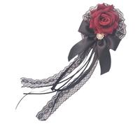 Generic Rose Velvet Rose Hair Clip Gothic Lolita Hair Accessory Handmade Dark Red for Women Wedding Party Cosplay