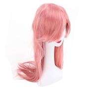 Generic Roseate Long Straight Wig Heat Resistant Adjustable Size for Cosplay and Daily Fashion High Temperature Fibers