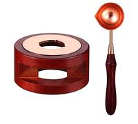 Generic Rosewood Wax Seal Warmer & Spoon, Copper Made, Craft Use, Indoor, 1 Set