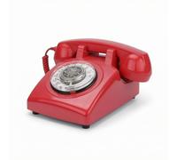 Generic Rotary Telephone Antique Phone Retro Handset Desk Phone Vintage Decoration Build With Rounded Base And Coiled Cord Suitable for office decor boutique checkout, Rose Red, style to 3