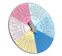 Generic Rotating Mood Wheel Brooch Pin with Multicolour Emotional Labels Interactive Social Badge for Psychological Test and Party Lightweight Metal Accessory